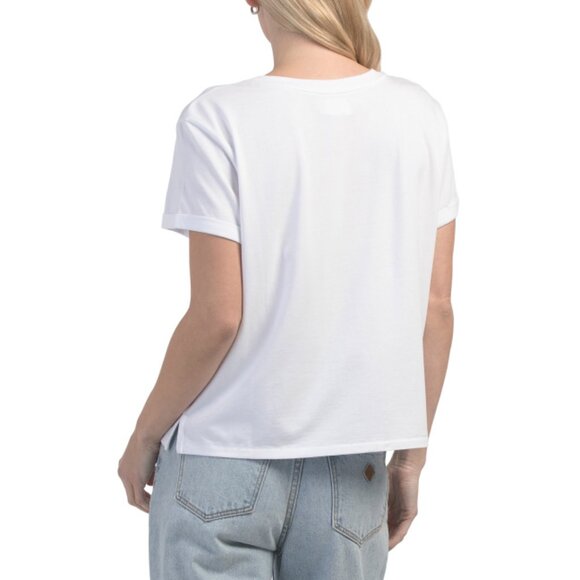 MAREA White Short Sleeve Roller Crew Neck Tee - Picture 2 of 2